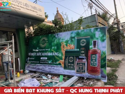 Bảng hiệu in UV cán màng bảo vệ, ốp lên khung sắt