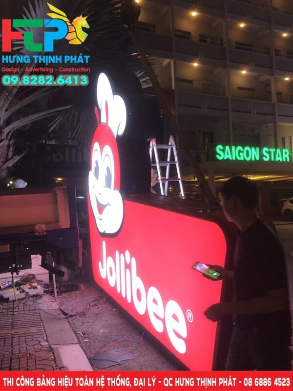 thi cong logo cho chuoi nha hang Jollibee (11)