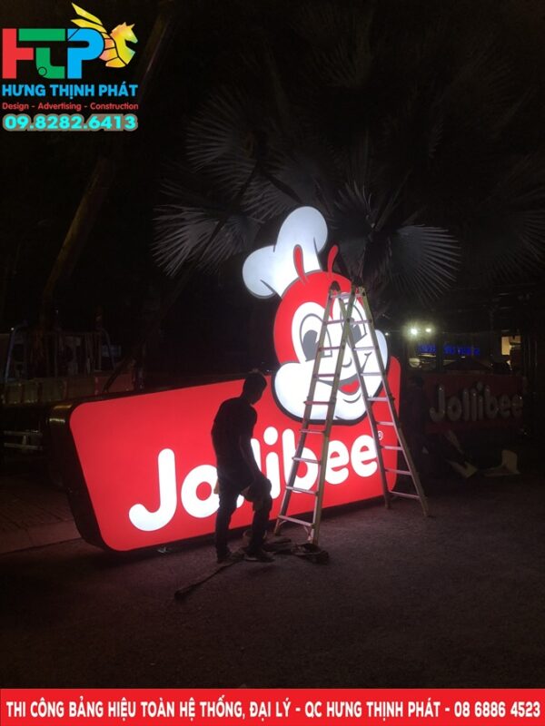thi cong logo cho chuoi nha hang Jollibee (12)